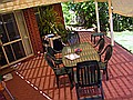 Ah, the patio!  Shaded, and an ideal location to knock back gin and tonic by the gallon.